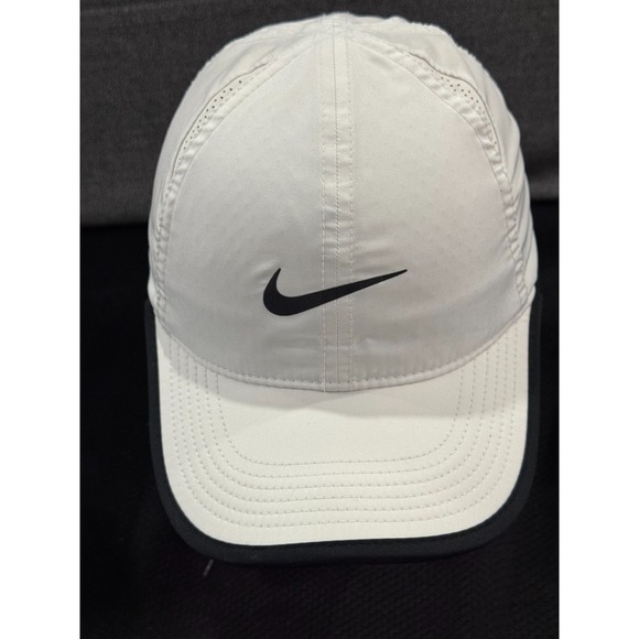 Nike Other - Nike Dri-Fit Baseball Cap Men's One Size White Swoosh Logo Adjustable Strap Hat